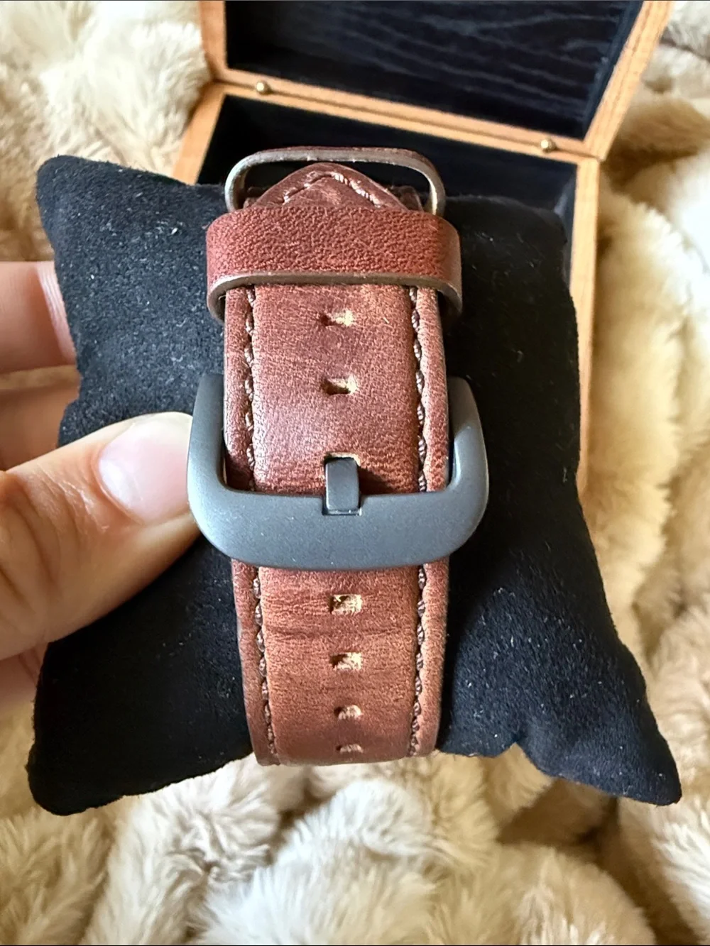 Shinola Guardian Men's Brown Leather Strap Watch with Black Dial & Gunmetal Case